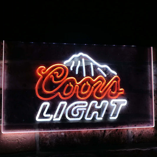 Coors Light Mountain  Bar Decoration Gift Dual Color Led Neon Light Signs st6-a2012 by Woody Signs Co. - Handmade Crafted Unique Wooden Creative