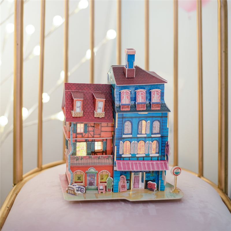 New DIY Lost in Colmar Doll House with Led Light Miniature Wooden SJ401 by Woody Signs Co. - Handmade Crafted Unique Wooden Creative