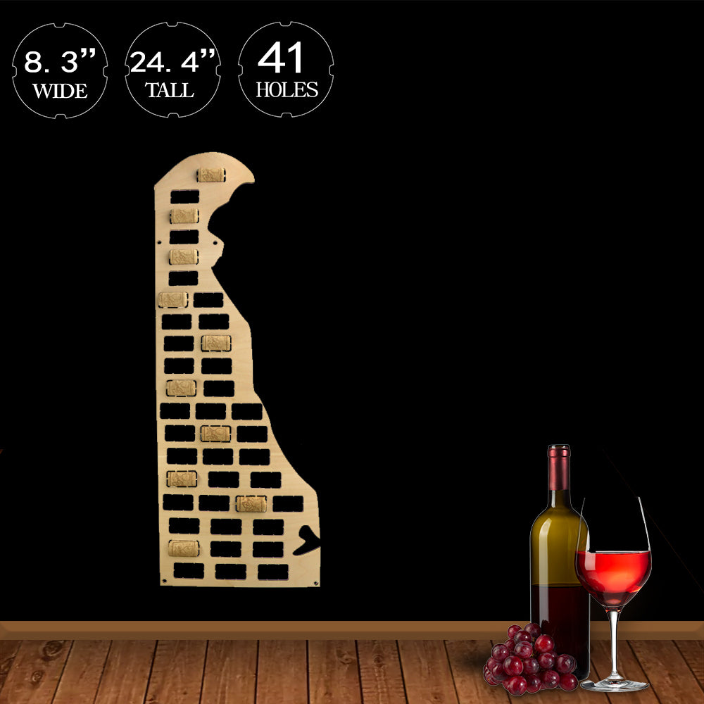 Delaware  Cork Wall Display Map Delaware Wood Cutout Shaped Cork  Map  Wood Map  For New Home by Woody Signs Co. - Handmade Crafted Unique Wooden Creative