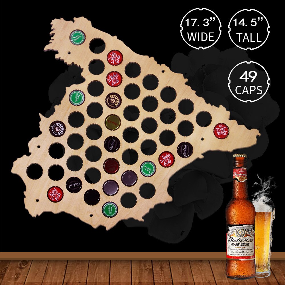 Creative Design Bottle Cap Map Of Spain Wooden Cap Map Collection Hanging Display Map by Woody Signs Co. - Handmade Crafted Unique Wooden Creative