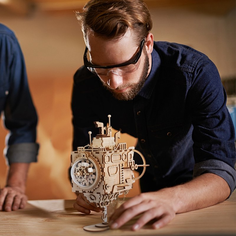 6 Kinds Fan Rotatable Wooden DIY Steampunk Assembly Gift for AM601 by Woody Signs Co. - Handmade Crafted Unique Wooden Creative