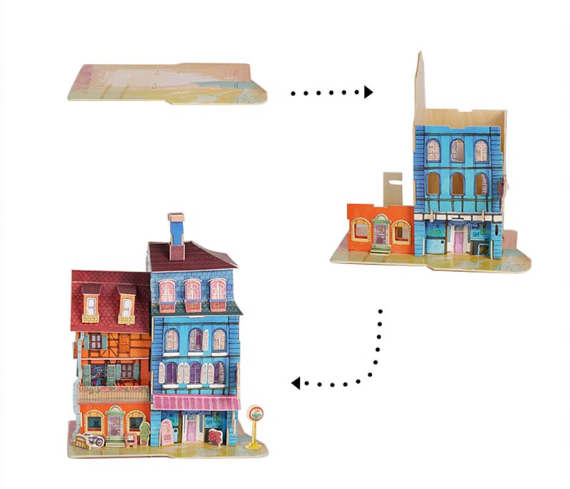 New DIY Lost in Colmar Doll House with Led Light Miniature Wooden SJ401 by Woody Signs Co. - Handmade Crafted Unique Wooden Creative