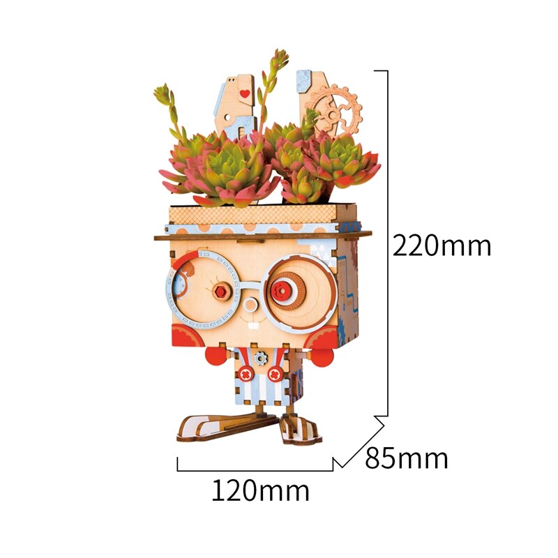Children Adult Cute Bunny Flower Pot 3D Wooden Puzzle Game Educational Models FT741 (Pot Bunny) by Woody Signs Co. - Handmade Crafted Unique Wooden Creative