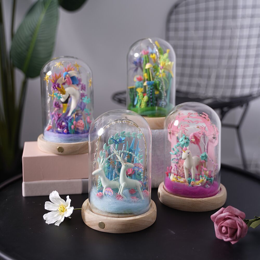 4 Kinds Modeling Clay With Led&Glass Box Colorful Polymer Creative DIY Clay Creative Toy Gift for Children Adult DC by Woody Signs Co. - Handmade Crafted Unique Wooden Creative