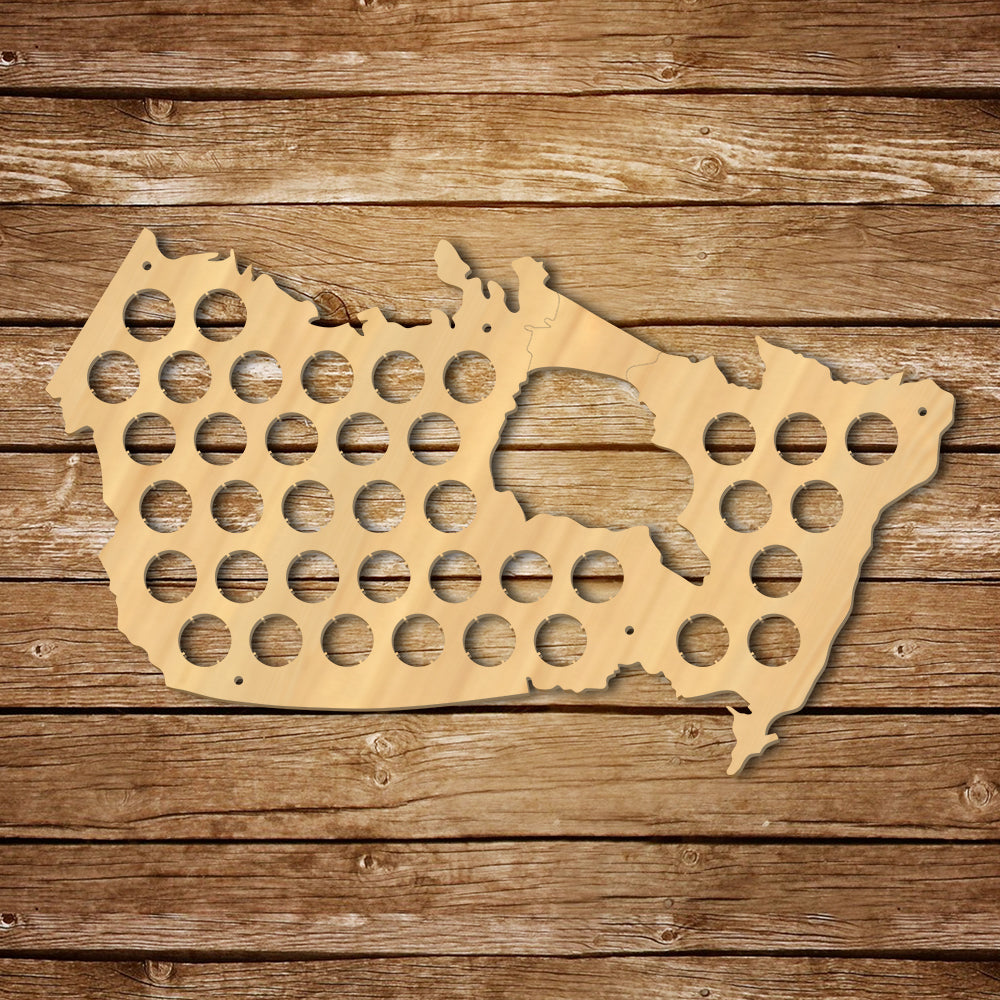 Creative Wooden Craft Canada Cap Map Bottle Cap Display Holder For Pub Bar by Woody Signs Co. - Handmade Crafted Unique Wooden Creative