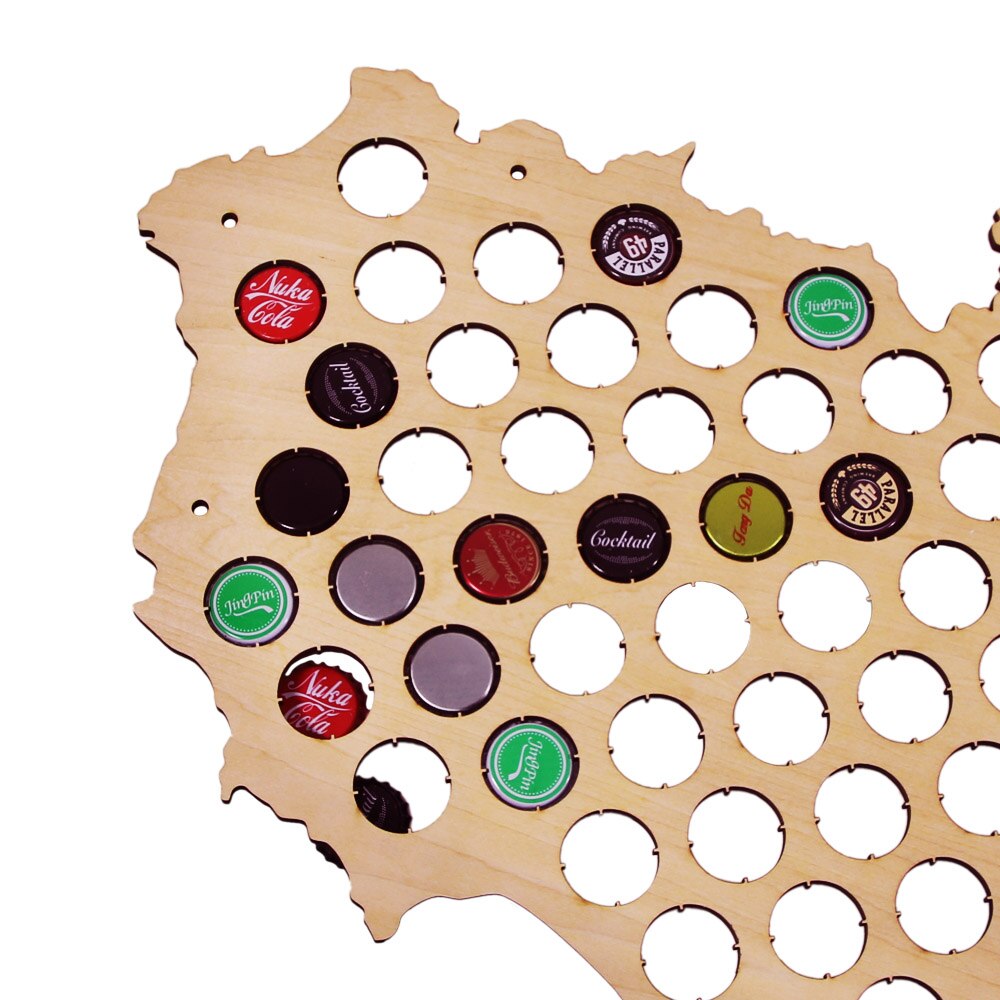 Creative Design Bottle Cap Map Of Spain Wooden Cap Map Collection Hanging Display Map by Woody Signs Co. - Handmade Crafted Unique Wooden Creative