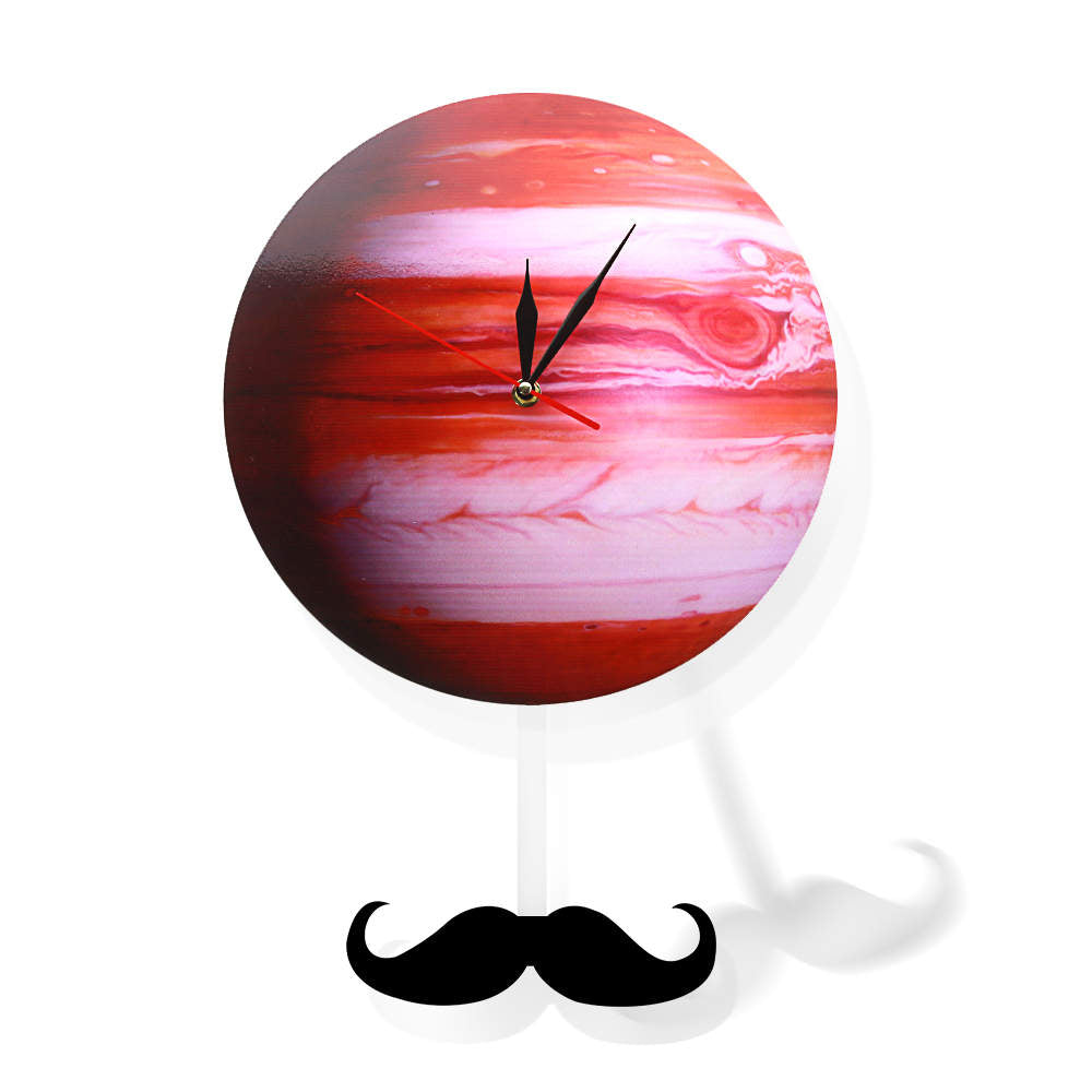 Swinging on The Jupiter Planet Wall Clock Bedroom Solar System Astronomy Decoration Space Pendulum Swinging Wall Clock by Woody Signs Co. - Handmade Crafted Unique Wooden Creative