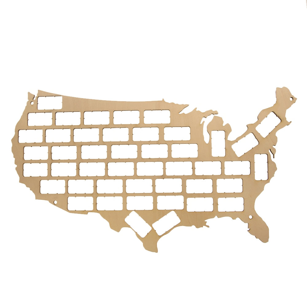 USA Cork Map Cork Reused Display Wall Map Cork Trap Collection USA Plywood Craft Map by Woody Signs Co. - Handmade Crafted Unique Wooden Creative