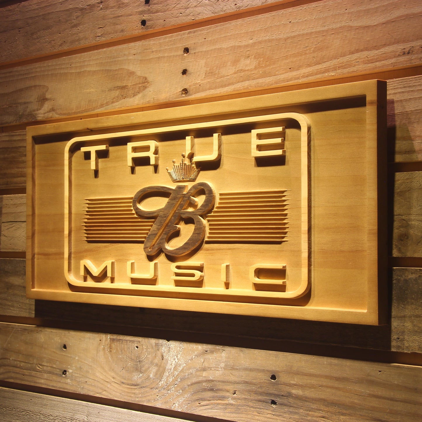 Budweiser True Music 3D Wooden Bar Signs by Woody Signs Co. - Handmade Crafted Unique Wooden Creative