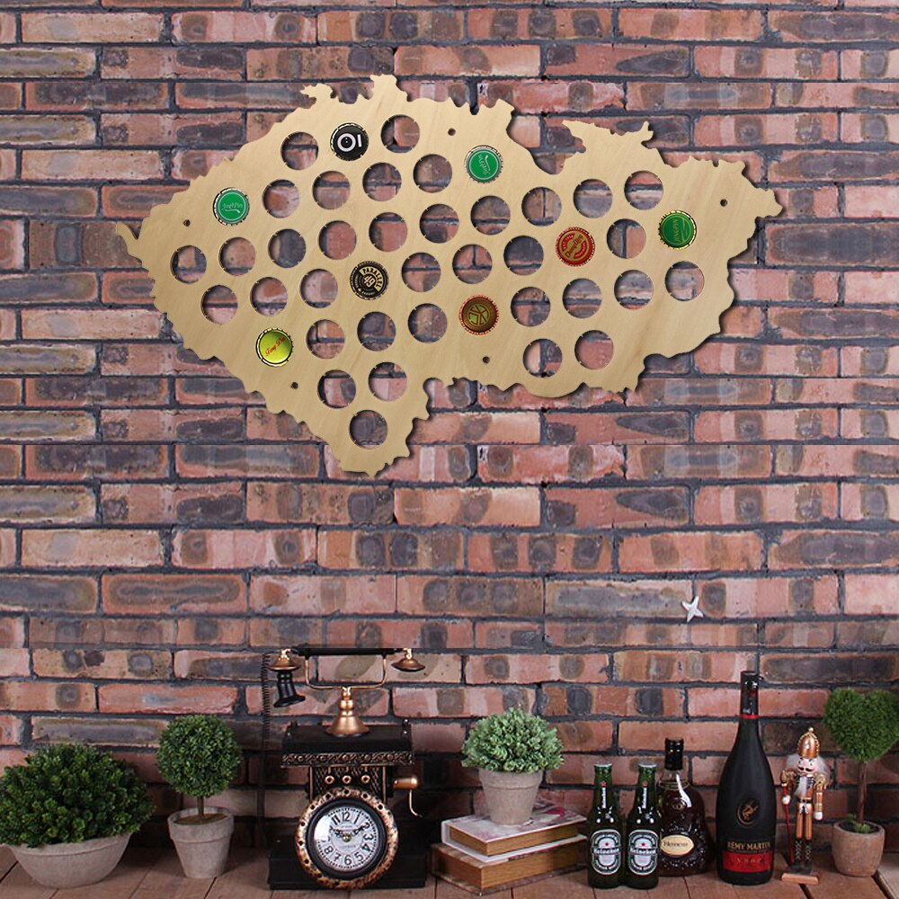 Pub Bar Bottle Cap Display Holder Czech Republic Cap Map Czech Map Wooden Wall Sign Unique Gift For Her Him by Woody Signs Co. - Handmade Crafted Unique Wooden Creative