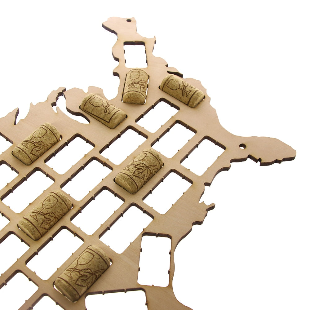 USA Cork Map Cork Reused Display Wall Map Cork Trap Collection USA Plywood Craft Map by Woody Signs Co. - Handmade Crafted Unique Wooden Creative