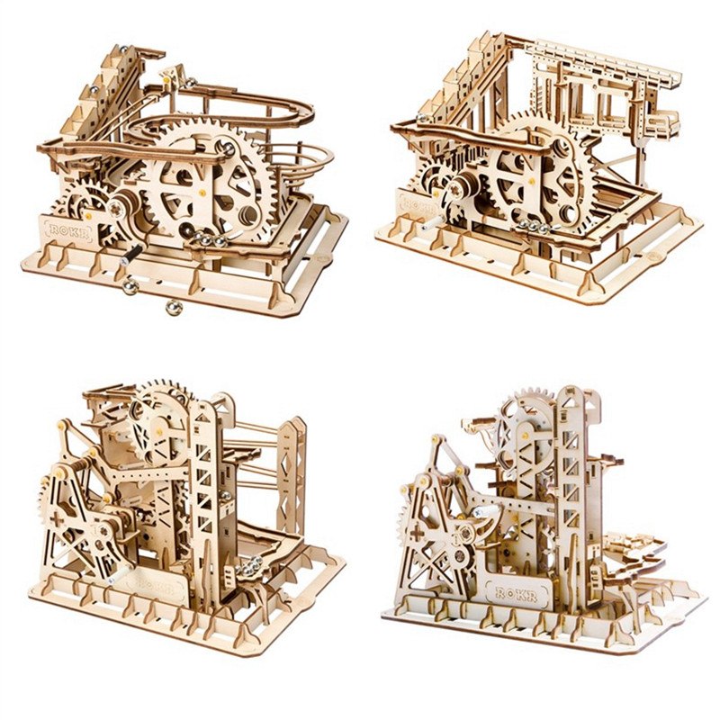 4 Pieces DIY Magic Gear Drive Ball Crash Game Wooden Gift for Teens LG by Woody Signs Co. - Handmade Crafted Unique Wooden Creative