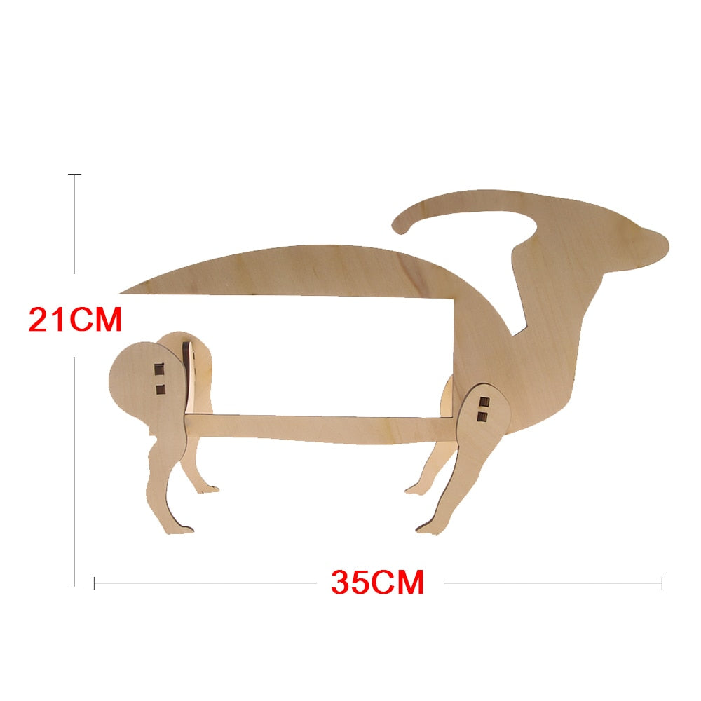 Creative Dinosaur Rack Parasaur Bottle Holder Wooden Parasaurolophus Modern Storage by Woody Signs Co. - Handmade Crafted Unique Wooden Creative