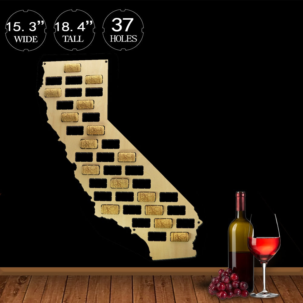 US Country State Wooden  Cork Map California  Cork Display Wall Map California  Home Bar  Enthusiast by Woody Signs Co. - Handmade Crafted Unique Wooden Creative