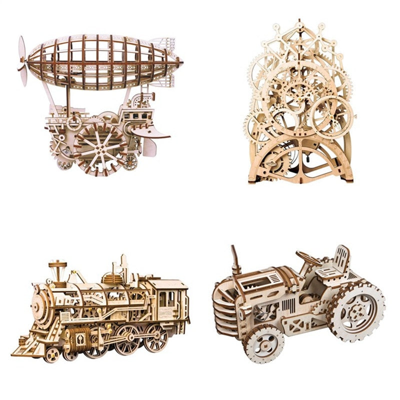 6 Kinds DIY Gear Drive Wooden Mechanical Assembly Gift for Teens LGLK by Woody Signs Co. - Handmade Crafted Unique Wooden Creative