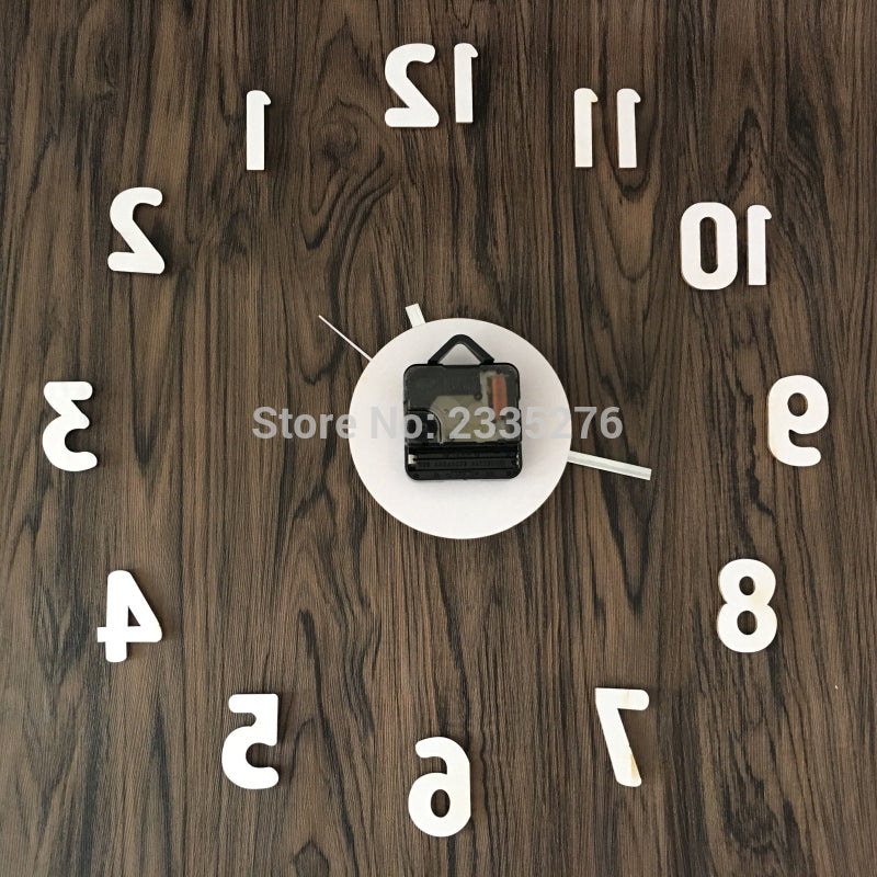 DIY Wall Clock Adhensive Wooden Surface Large Number Wall Clock Watch Sticker by Woody Signs Co. - Handmade Crafted Unique Wooden Creative