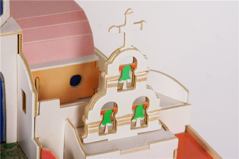 New DIY Aegean Sea Doll House with Led Light Miniature Wooden SJ403 by Woody Signs Co. - Handmade Crafted Unique Wooden Creative
