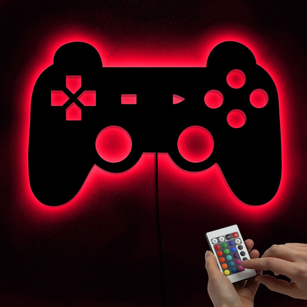 Gamepad Controler Wall Mirror With LED Backlight Joystick Games  Mirror Video Game Retro Arcade  Gamers by Woody Signs Co. - Handmade Crafted Unique Wooden Creative
