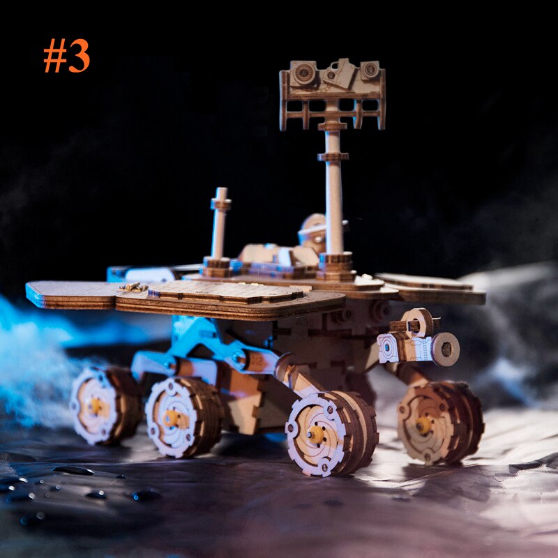 Moveable Spirit Rover Solar Energy 3D DIY Laser Cutting Wooden Kit Gift for LS503 (Spirit Rover) by Woody Signs Co. - Handmade Crafted Unique Wooden Creative