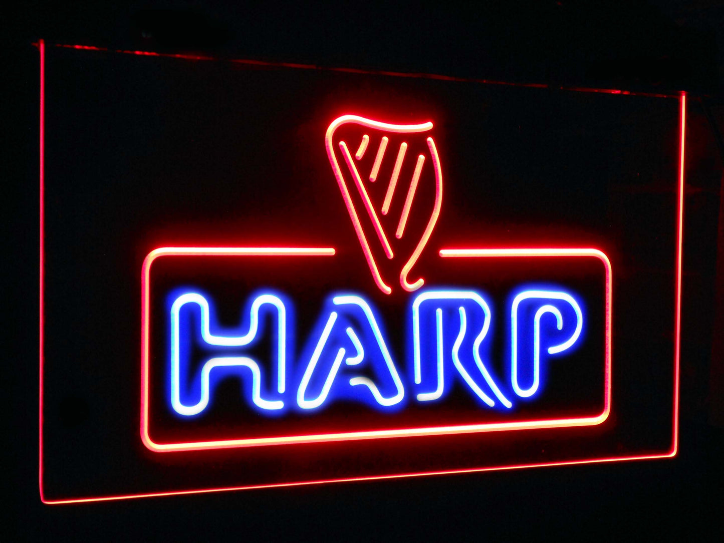 Harp Bar Decoration Gift Dual Color Led Neon Light Signs st6-a2001 by Woody Signs Co. - Handmade Crafted Unique Wooden Creative