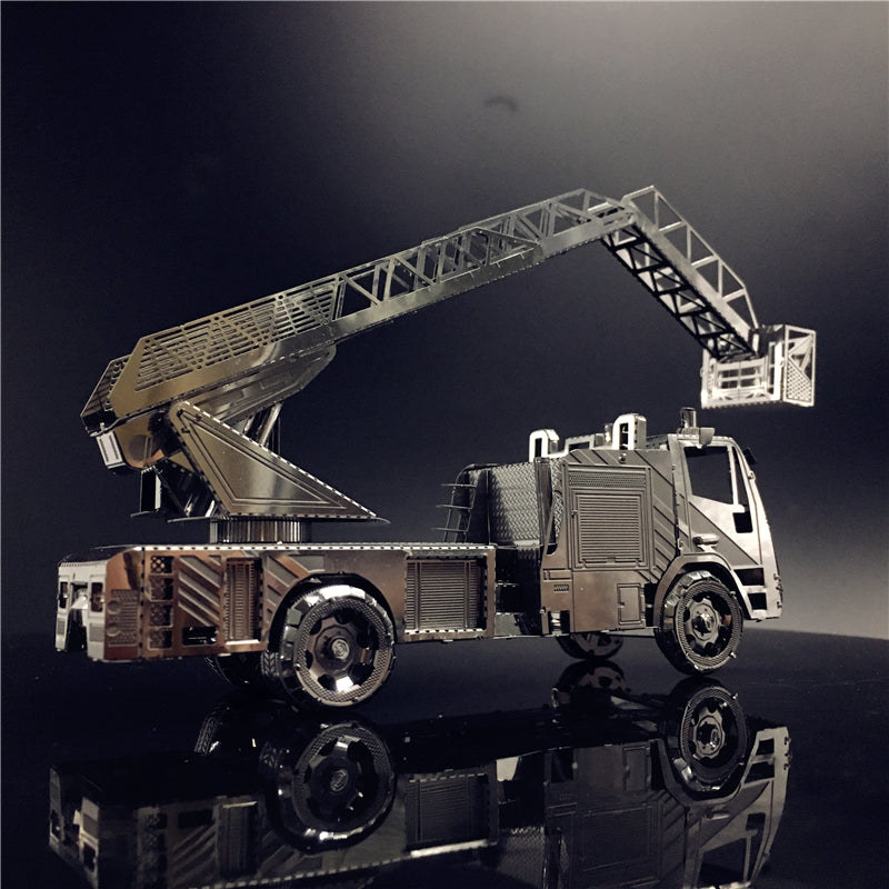 3D Metal Puzzle model kit Fire engine with ladder DIY 3D by Woody Signs Co. - Handmade Crafted Unique Wooden Creative