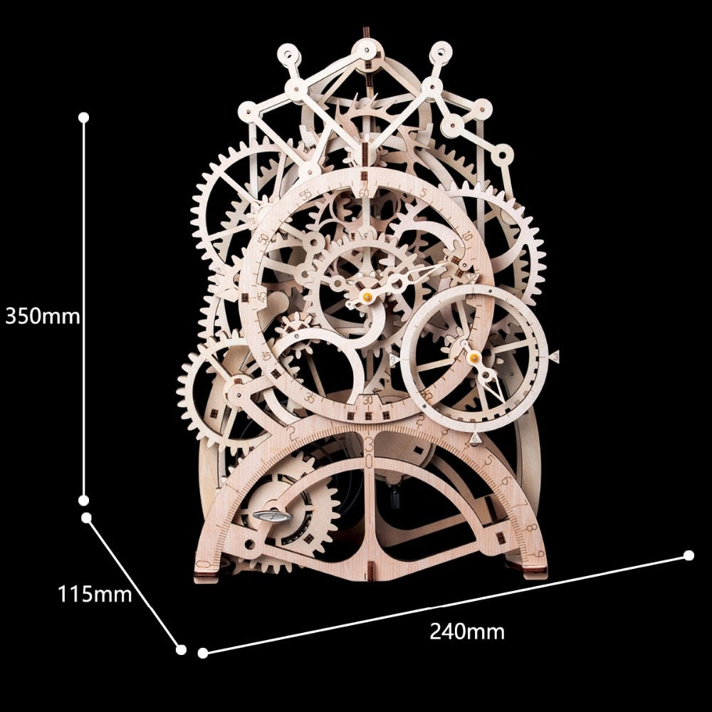 DIY Gear Drive Pendulum Clock by Clockwork 3D Wooden LK501 by Woody Signs Co. - Handmade Crafted Unique Wooden Creative
