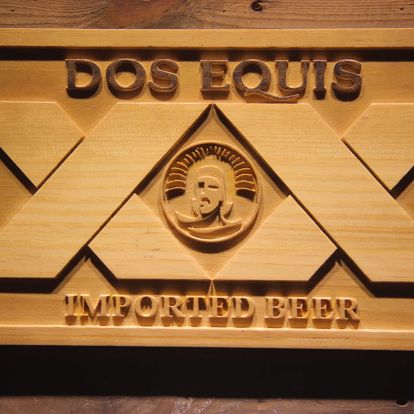 DOS EQUIS 3D Wooden Signs by Woody Signs Co. - Handmade Crafted Unique Wooden Creative