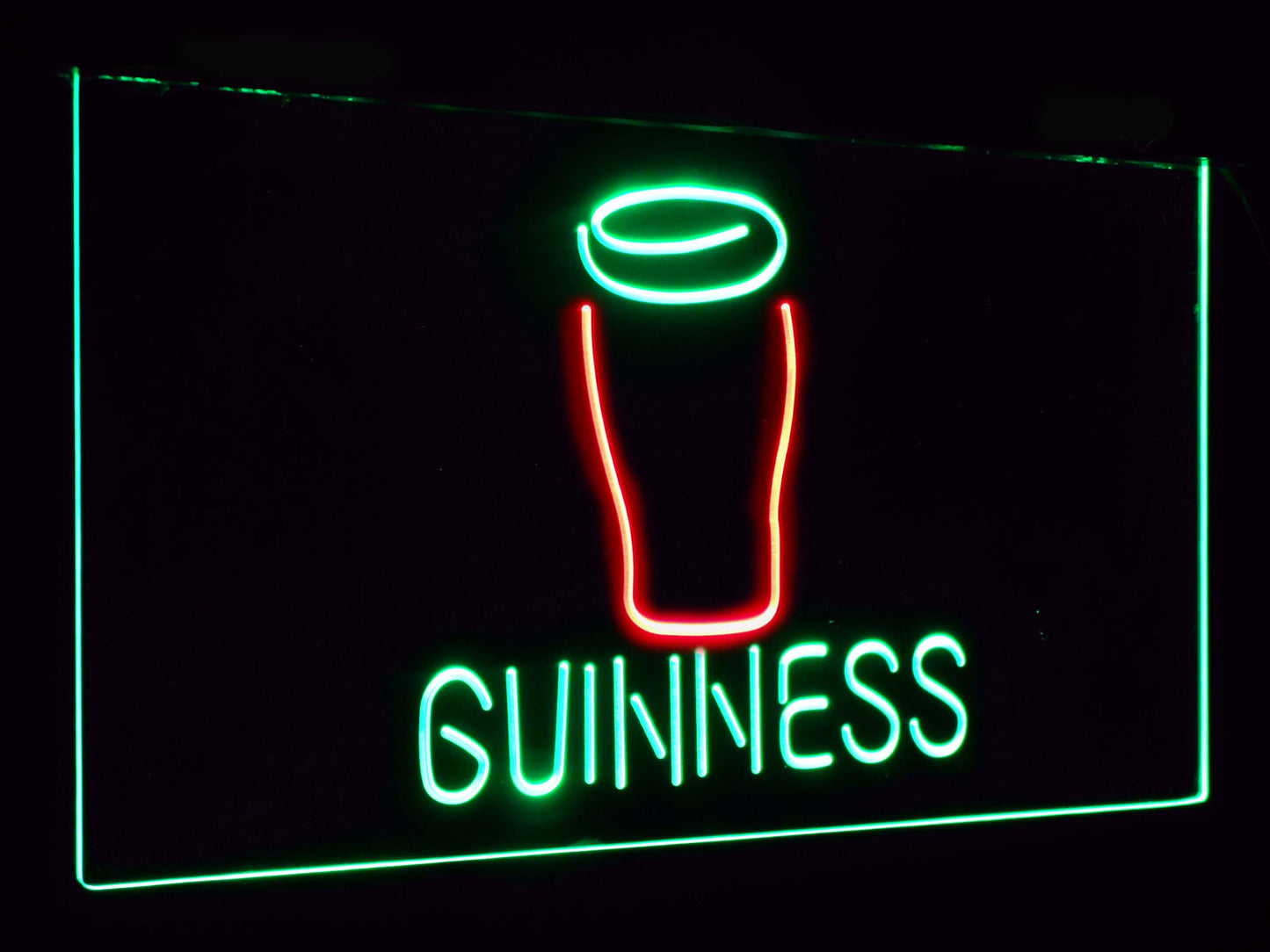 Guinness Glass on tap Bar Decor Dual Color Led Neon Light Signs st6-a2045 by Woody Signs Co. - Handmade Crafted Unique Wooden Creative
