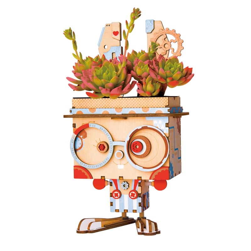 Children Adult Cute Bunny Flower Pot 3D Wooden Puzzle Game Educational Models FT741 by Woody Signs Co. - Handmade Crafted Unique Wooden Creative