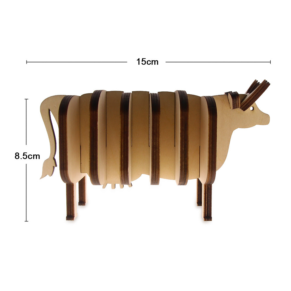 7Pieces/Set Cow Model DIY Pin Wooden Coast Creative Coffee Tea Cup Mat Animal Theme Art Decoration Unique Gift Idea For Friends by Woody Signs Co. - Handmade Crafted Unique Wooden Creative