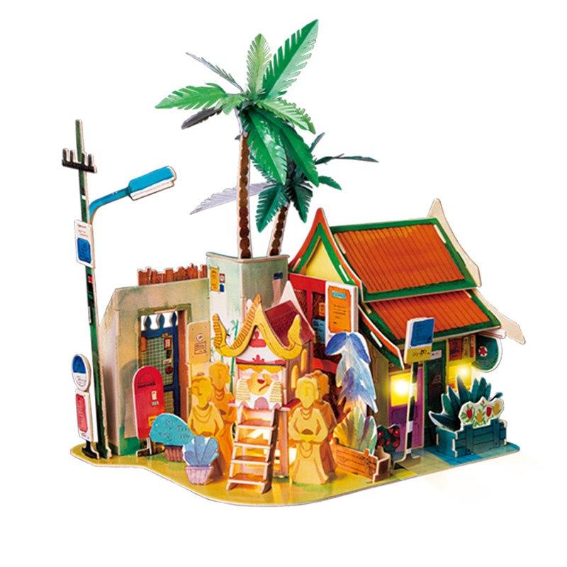 New Arrival 8 Kinds DIY Doll House with Led Light Miniature Wooden SJ by Woody Signs Co. - Handmade Crafted Unique Wooden Creative