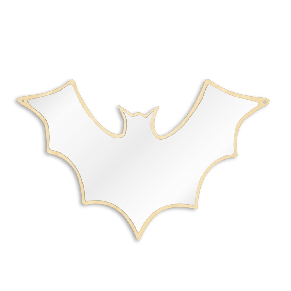 Bat Shaped Wall Mirror Halloween Hanging Bat Arylic Mirror With Wooden Back Table Top Or Wall Mount Makeup Mirror by Woody Signs Co. - Handmade Crafted Unique Wooden Creative