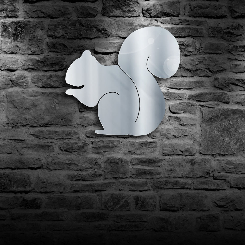 Squirrel Nursery Handmade Acrylic Wall Mirror Forest Animal Mirror with LED Backlights by Woody Signs Co. - Handmade Crafted Unique Wooden Creative