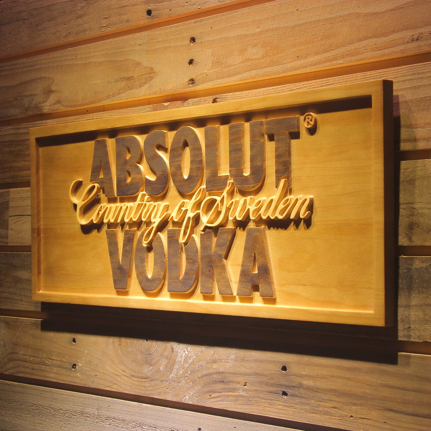Absolut Vodka 3D Wooden Signs by Woody Signs Co. - Handmade Crafted Unique Wooden Creative