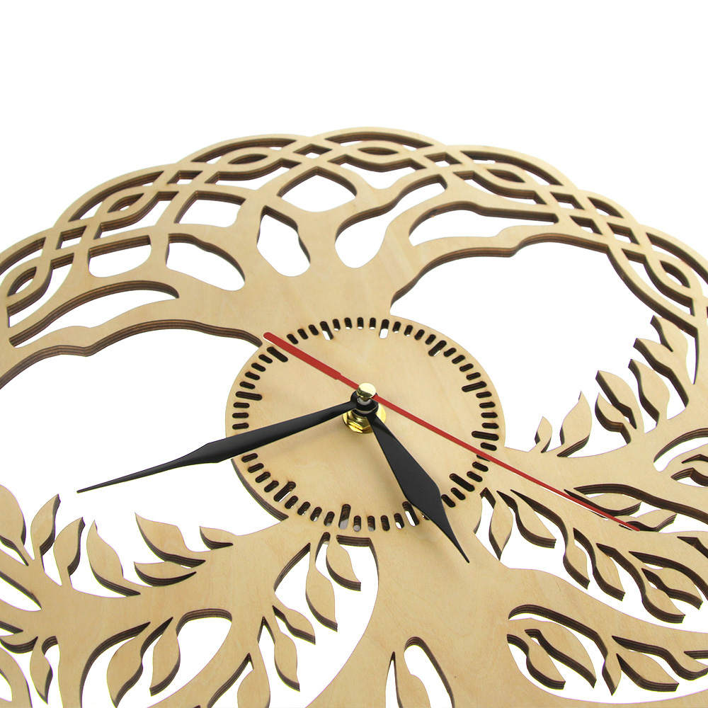 Modern Wall Clock Sacred Geometry Handmade Masterpiece Rustic Wooden Tree Of Life Wall Clock Infinity Tree Zen by Woody Signs Co. - Handmade Crafted Unique Wooden Creative