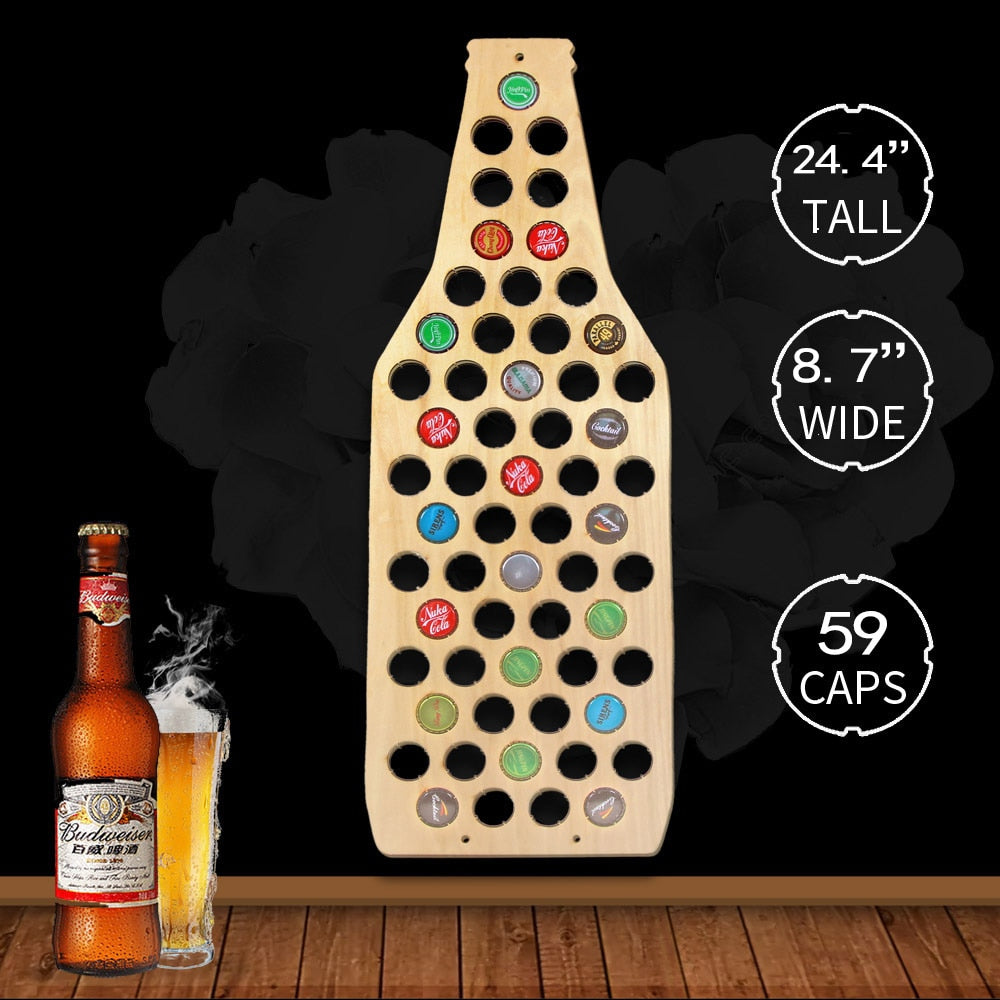 Bottle Cap Display Map Bottle Cap Map Unique Bottle Shape Cap Map Collection Pub Bar Decoration by Woody Signs Co. - Handmade Crafted Unique Wooden Creative