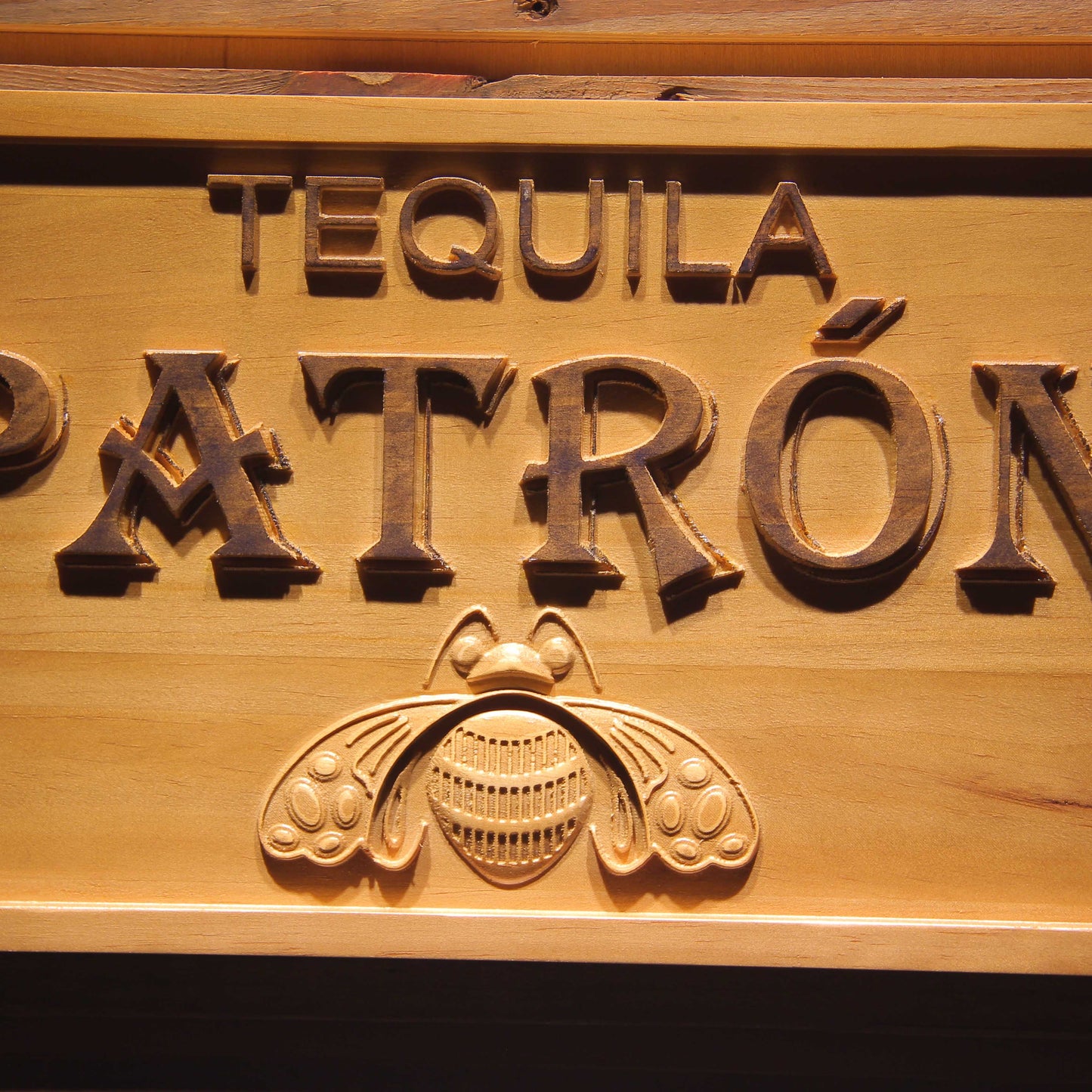 Tequila Patron Bar 3D Wooden Signs by Woody Signs Co. - Handmade Crafted Unique Wooden Creative