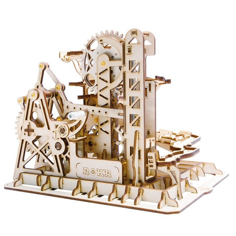 DIY Tower Coaster Magic Creative Marble Run Game Wooden Assembly Gift for LG504 by Woody Signs Co. - Handmade Crafted Unique Wooden Creative