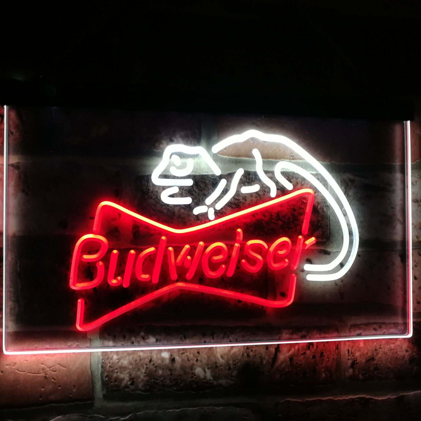 Budweiser Lizard Bar Decoration Gift Dual Color Led Neon Light Signs st6-a2084 by Woody Signs Co. - Handmade Crafted Unique Wooden Creative