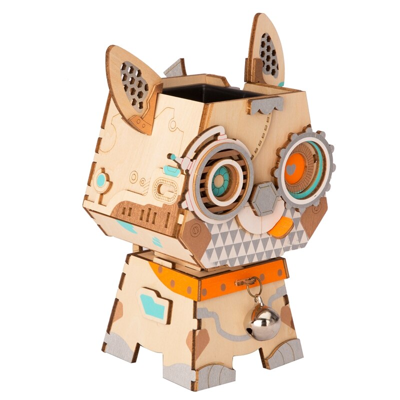 Children Adult Cute Puppy Flower Pot 3D Wooden Puzzle Game Educational Models FT742 (Pot Puppy) by Woody Signs Co. - Handmade Crafted Unique Wooden Creative