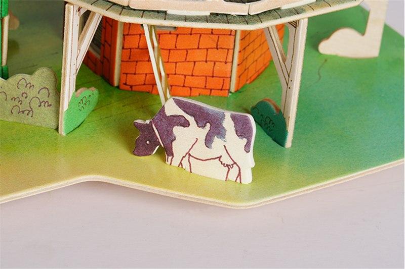 New DIY Dutch Windmill Doll House with Led Light Miniature Wooden SJ305 by Woody Signs Co. - Handmade Crafted Unique Wooden Creative