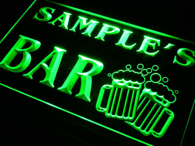 w Name Custom Home Bar Mugs Cheers Neon Light Signs with On/Off Switch 7 Colors 4 Sizes by Woody Signs Co. - Handmade Crafted Unique Wooden Creative
