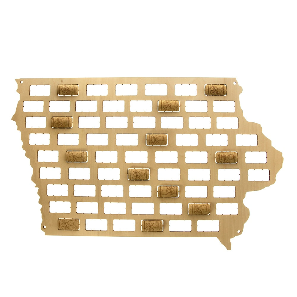 Iowa Cork Map Midwestern United States Cork Display Housewarming Iowa City Map by Woody Signs Co. - Handmade Crafted Unique Wooden Creative