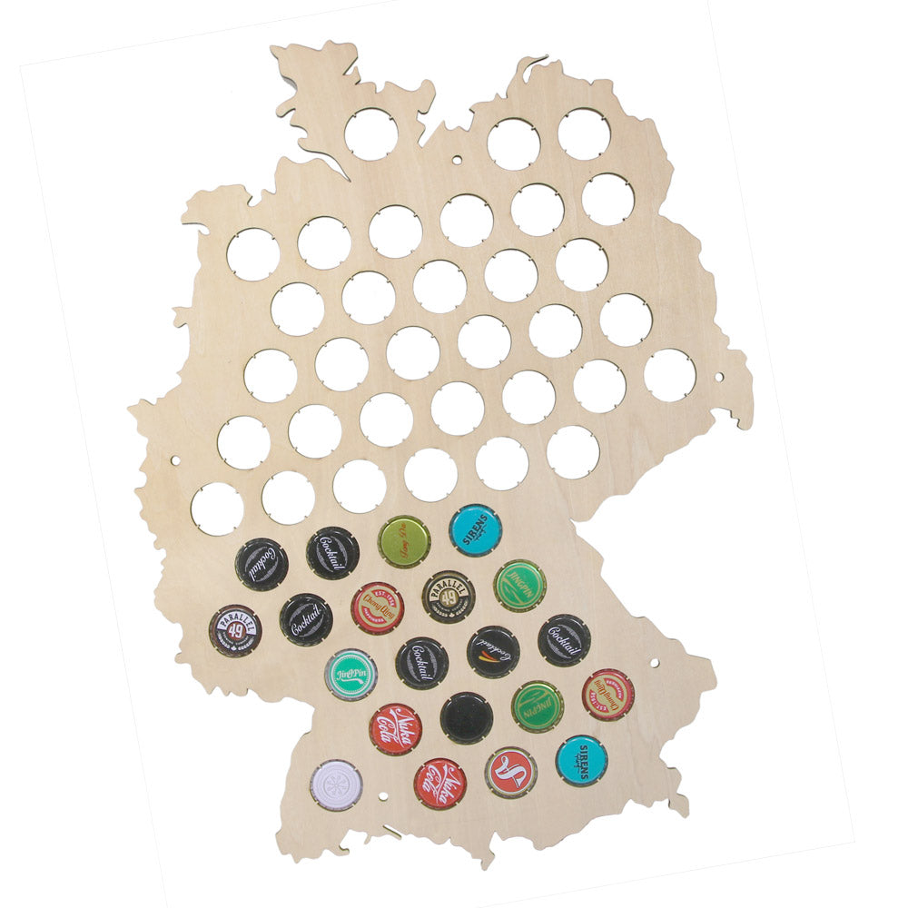 Deutschland Cap Display Map Cap Map Man Cave Germany Wall Art Wood Cap Trap Map Germany Bottle Cap Map Gifts for Dad by Woody Signs Co. - Handmade Crafted Unique Wooden Creative