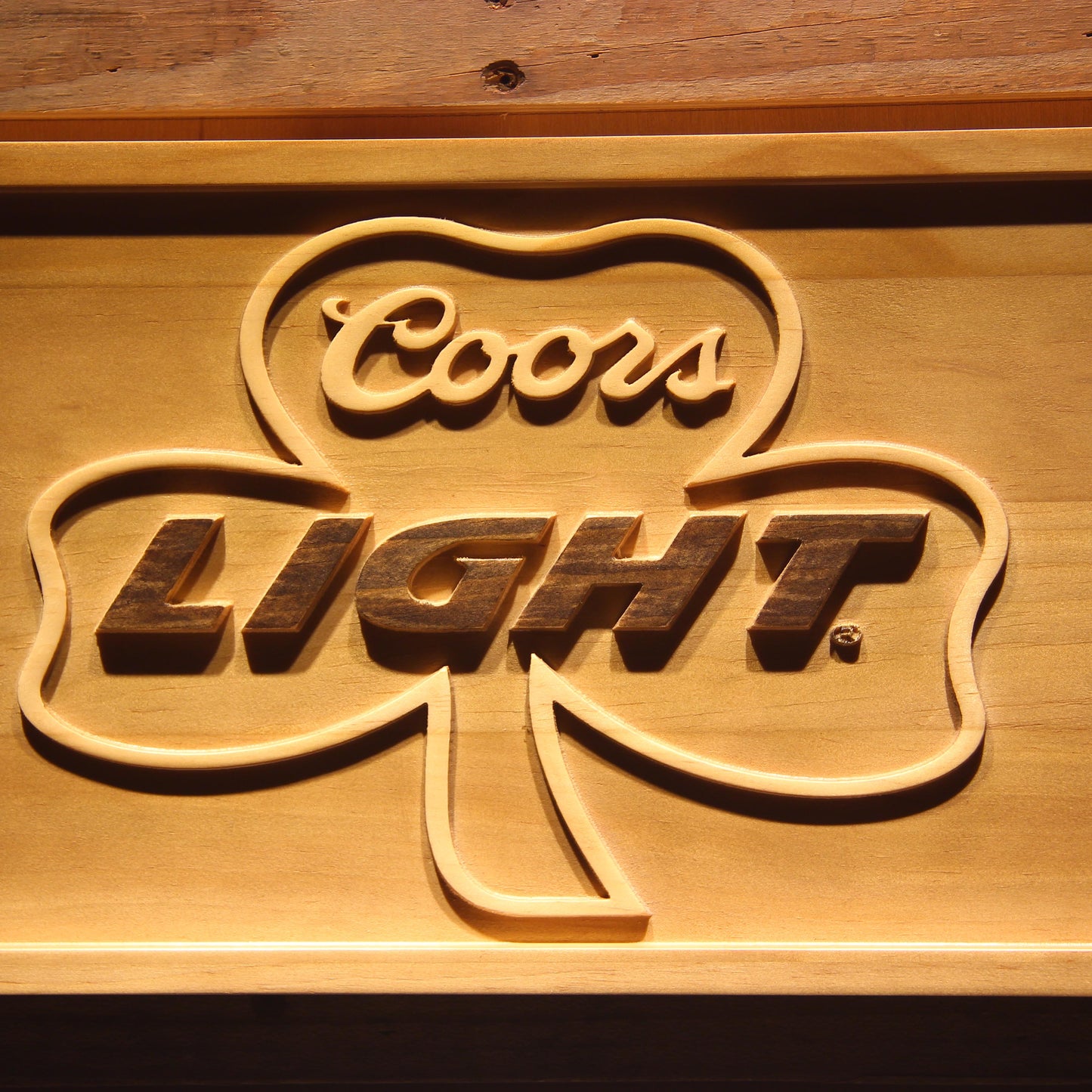 Coors Light Shamrock 3D Wooden Bar Signs by Woody Signs Co. - Handmade Crafted Unique Wooden Creative