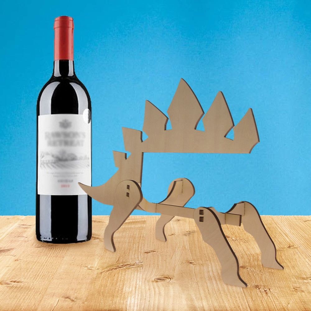 Stegosaurus  Bottle Holder Wooden Dinosaur  Rack Modern  Storage Minimalist   For  Lover by Woody Signs Co. - Handmade Crafted Unique Wooden Creative