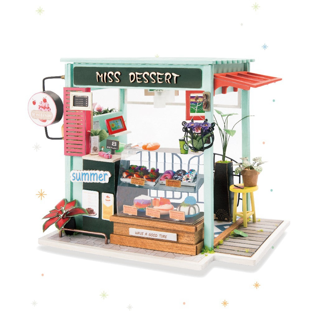14 Kinds DIY House with Furniture Miniature Wooden Doll House DG by Woody Signs Co. - Handmade Crafted Unique Wooden Creative