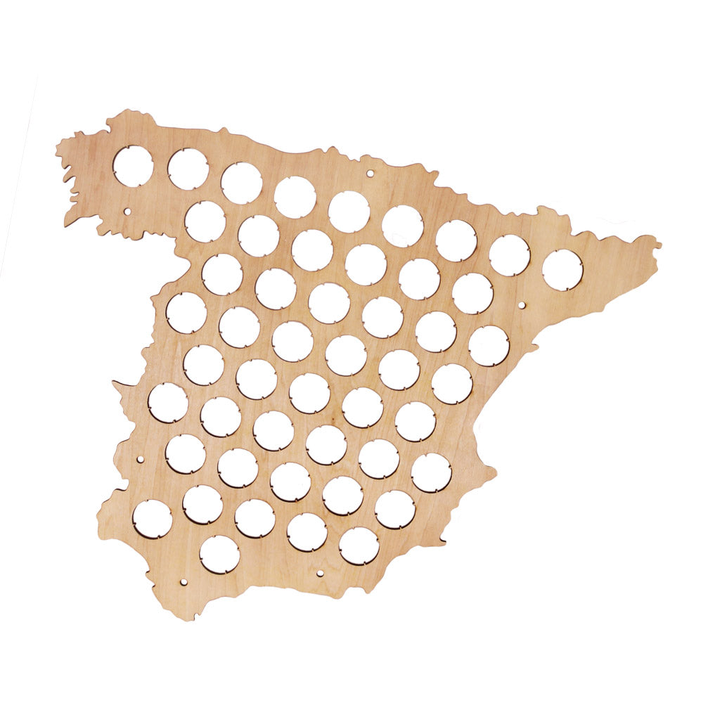 Creative Design  Bottle Cap Map Of Spain Wooden  Cap Map  Collection Hanging Display Map by Woody Signs Co. - Handmade Crafted Unique Wooden Creative
