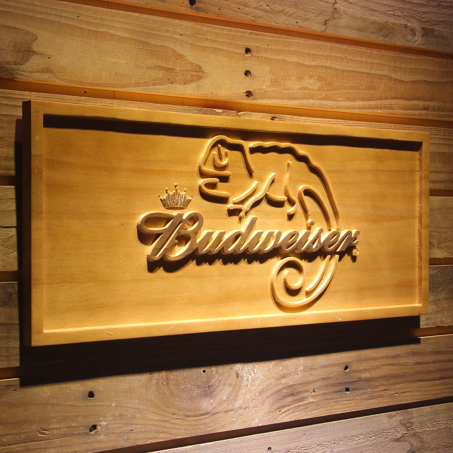 Budweiser Lizard 3D Wooden Signs by Woody Signs Co. - Handmade Crafted Unique Wooden Creative