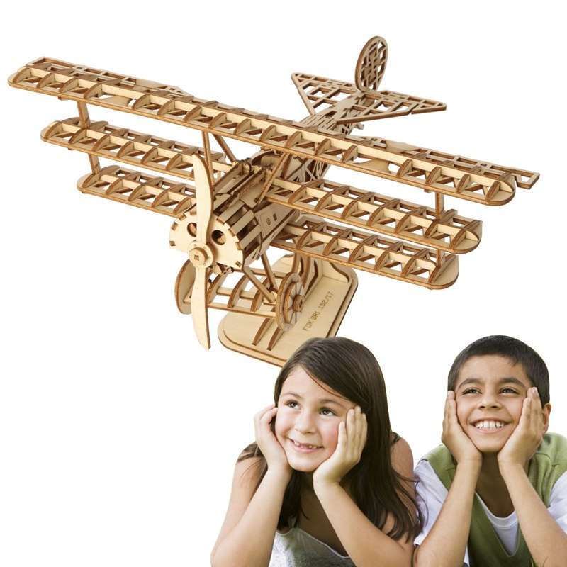 DIY 3D Laser Cutting Wooden Airplane Puzzle Game Gift for Kids Popular Hobbies TG301 by Woody Signs Co. - Handmade Crafted Unique Wooden Creative